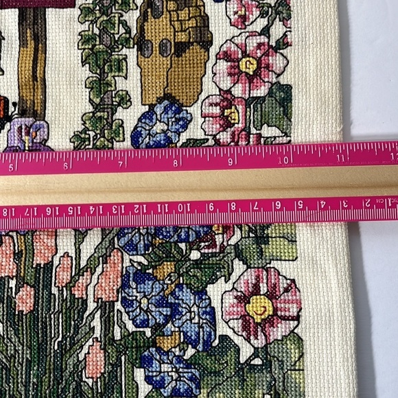 Janlynn Cross‎ Stitch Completed Bird Houses  Butterflies In The Garden Unframed - Picture 5 of 7